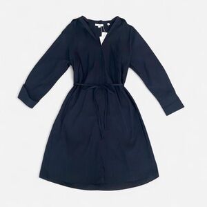 Vince linen blend navy dress with tie waist Size M